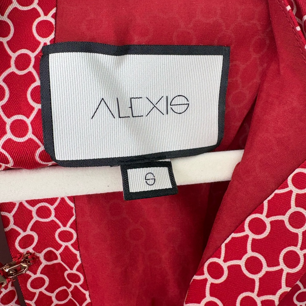 Alexis Red Patterned Long Sleeve Dress S - Picture 7 of 10
